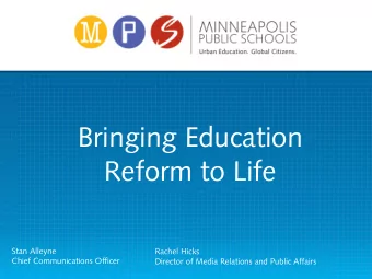 Reform to Life  Stan Alleyne  Rachel Hicks  Chief Communications Officer  Director of Media