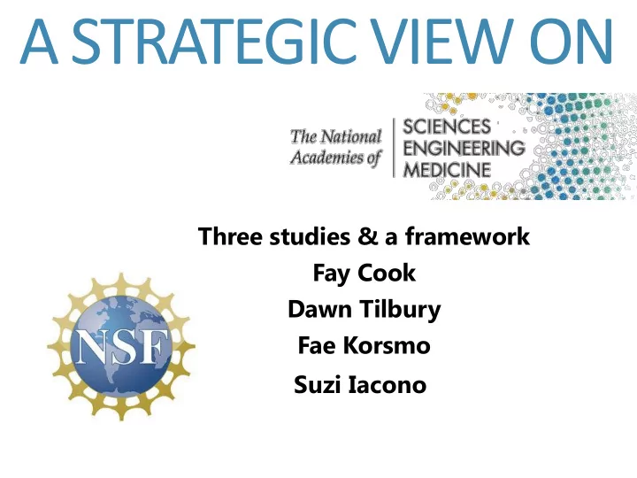 a strategic view on