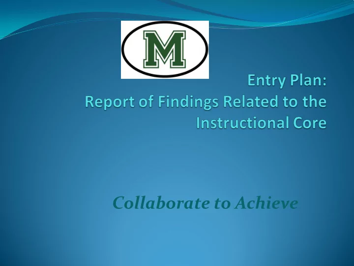 collaborate to achieve