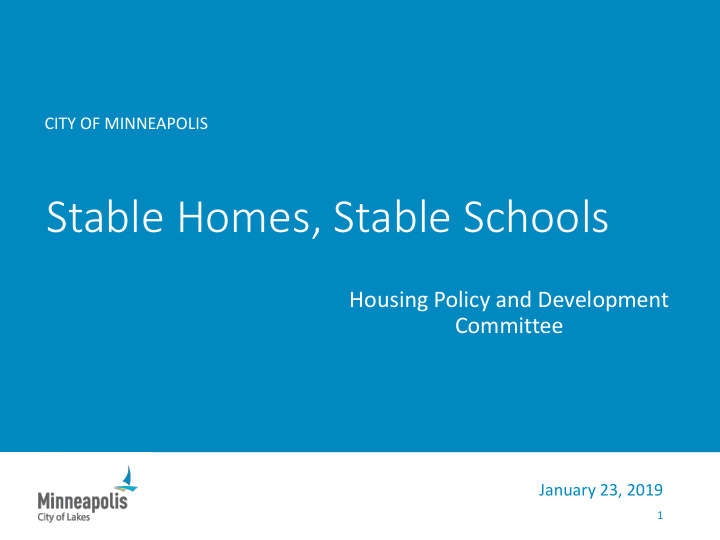 stable homes stable schools