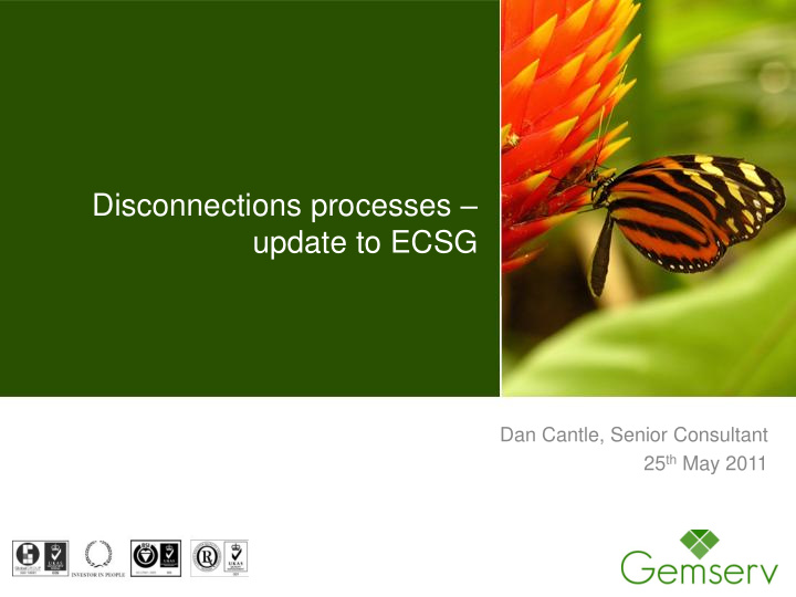 disconnections processes update to ecsg