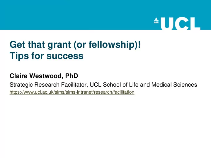 get that grant or fellowship