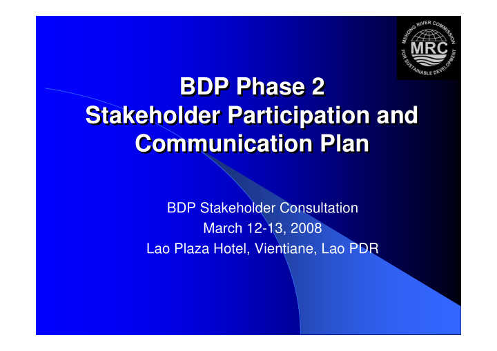 bdp phase 2 bdp phase 2 bdp phase 2 stakeholder