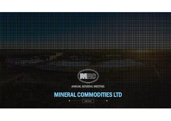 MINERAL COMMODITIES  MINERAL COMMODITIES LTD  LTD  MINERAL COMMODITIES  MINERAL COMMODITIES  LTD
