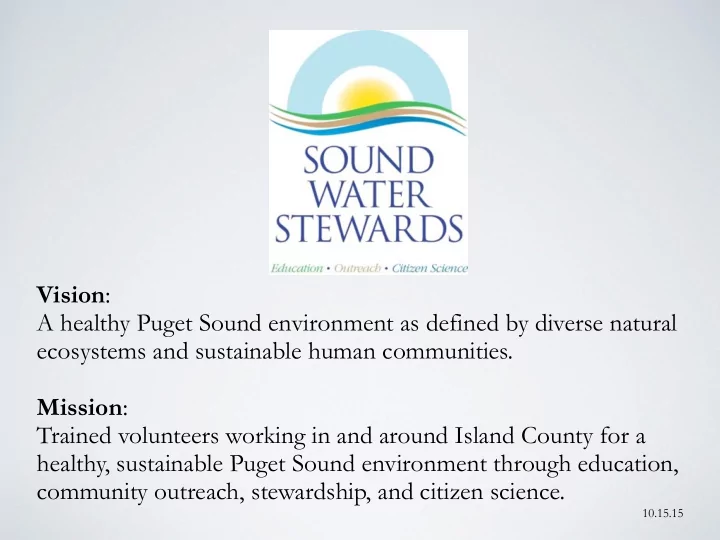 vision a healthy puget sound environment as defined by
