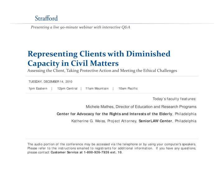 representing clients with diminished representing clients