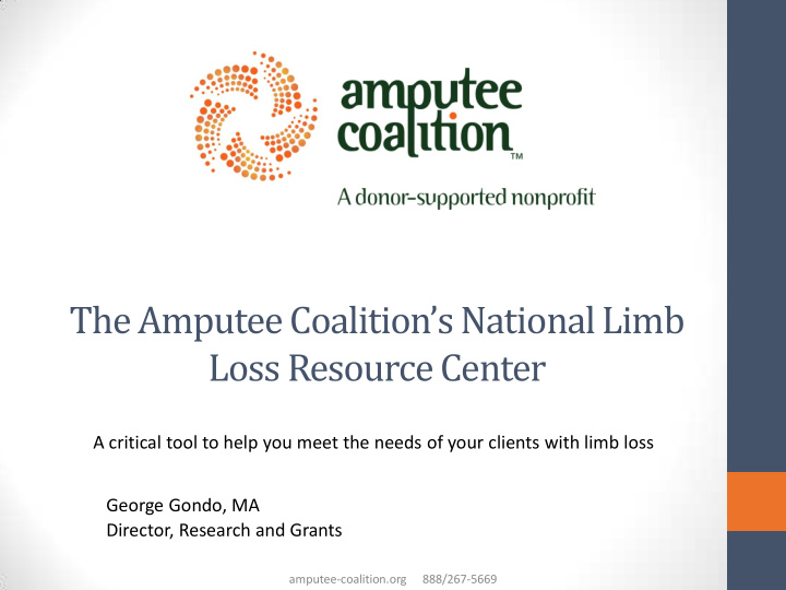 the amputee coalition s national limb loss resource center