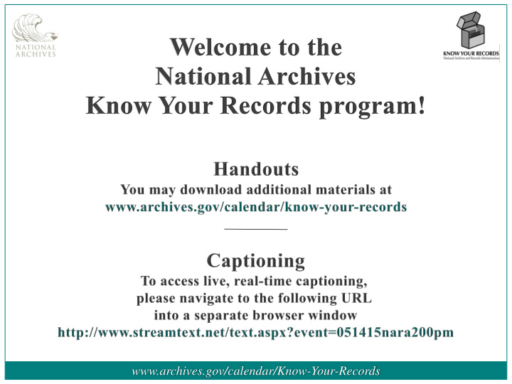 www archives gov calendar know your records the national