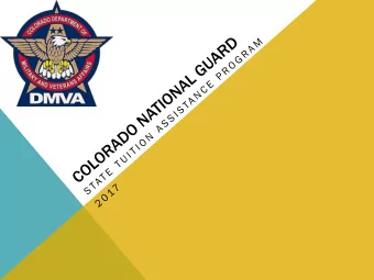 CO NATIONAL  IONAL GU  GUARD  ARD STATE  TE TA PROGR  OGRAM  AM OVER  ERVI  VIEW  EW    Program