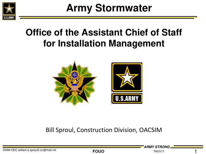 army stormwater