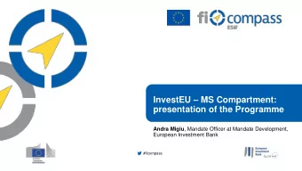 presentation of the Programme Andra Migiu , Mandate Officer at Mandate Development,  European