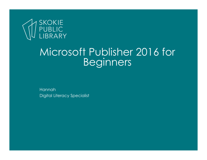 microsoft publisher 2016 for beginners