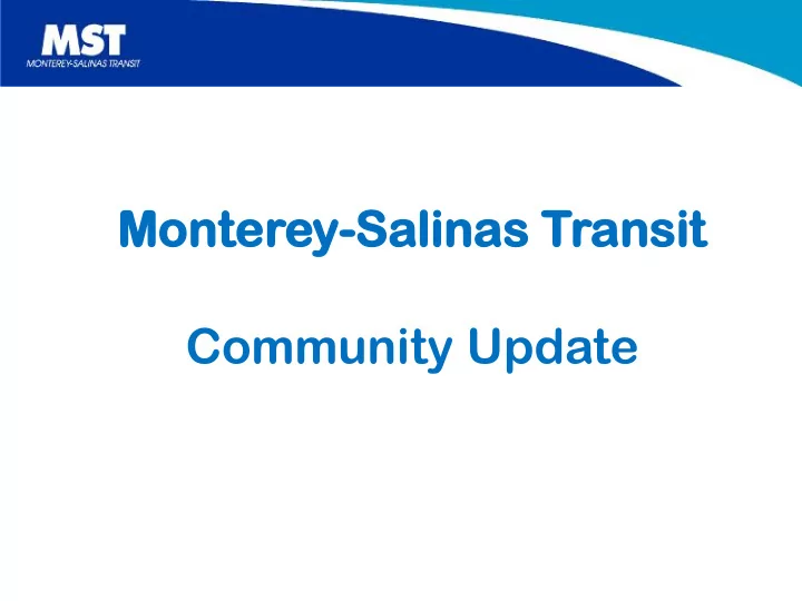 community update mst t fast st facts cts mst t fast st