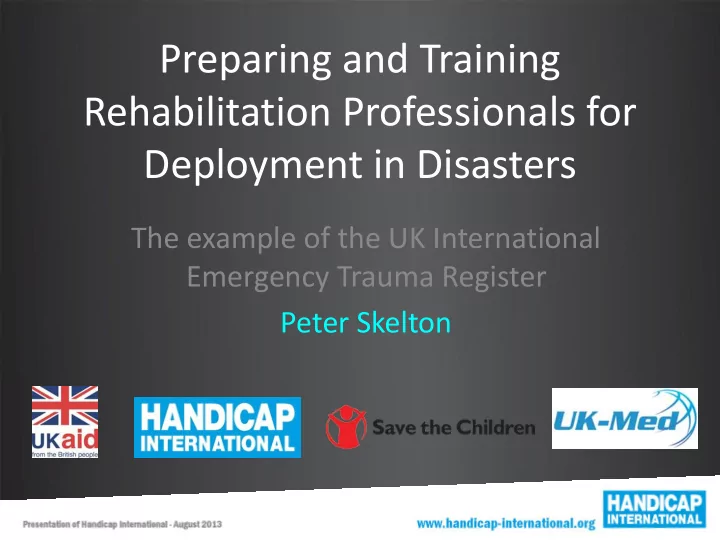 deployment in disasters