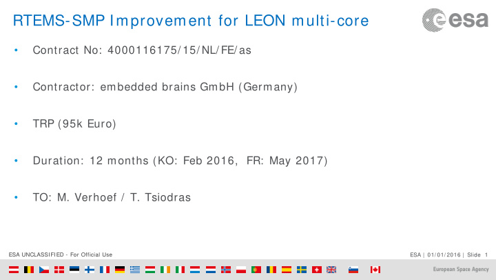 rtems smp improvement for leon multi core
