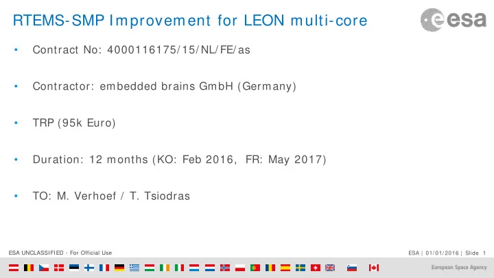 rtems smp improvement for leon multi core