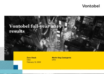 results  Zeno Staub  Martin Sieg Castagnola  CEO  CFO  February 12, 2020  Cautionary statement