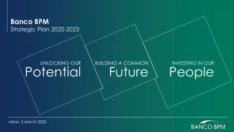 Potential  Future  People  Milan, 3 March 2020  Disclaimer  This presentation has been prepared by