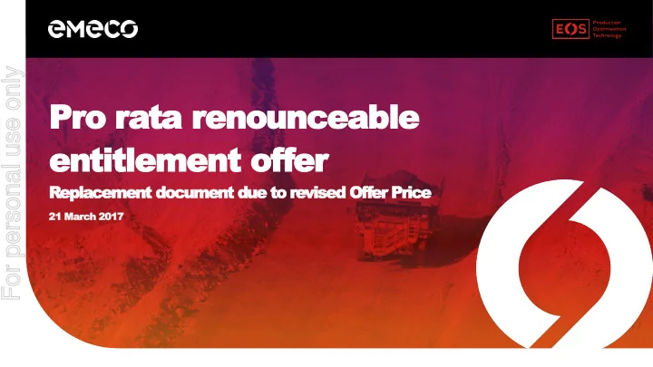 entitlement offer