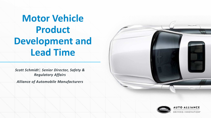 motor vehicle product development and lead time