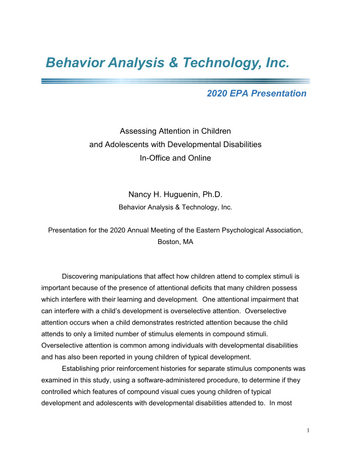 behavior analysis technology inc