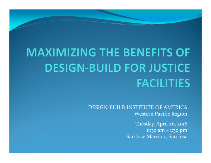 design build institute of america western pacific region