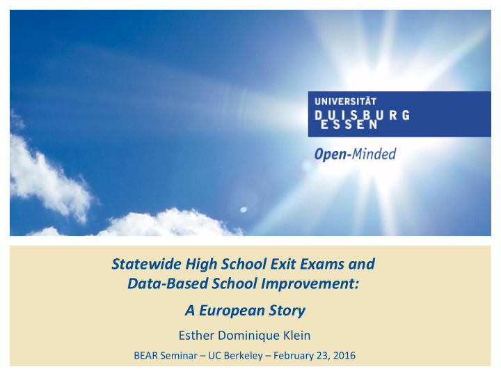 statewide high school exit exams and data based school