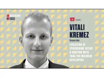 THANK YOU  La Fin  @VK_Intel :)  Talk Outline  Evolution of  Hunting for High-  2  1  Criminal