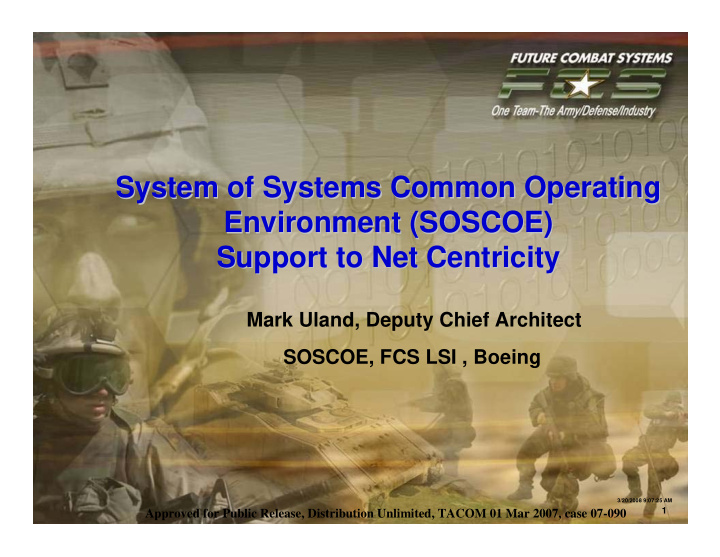 system of systems common operating system of systems