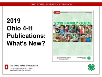 2019  Ohio 4-H  Publications:  Whats New?  Animal Sciences 182 Small Equine   NEW project for