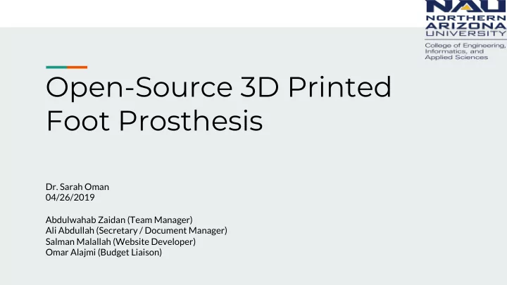 open source 3d printed foot prosthesis