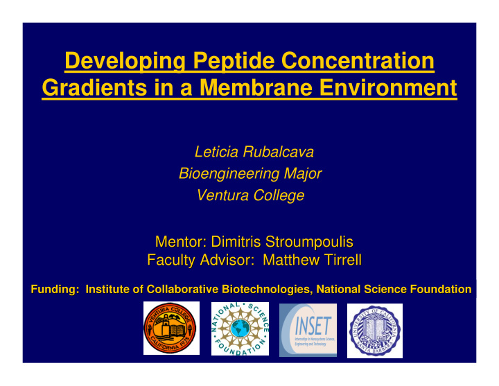 developing peptide concentration gradients in a membrane