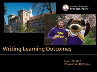 March 30, 2016  Ellen Meents-DeCaigny  Part 1: Highlights from yesterday  Part 2: Integrated