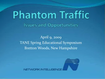 April 9, 2009  TANE Spring Educational Symposium  Bretton Woods, New Hampshire  How Did We Get