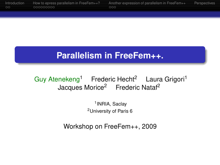 parallelism in freefem