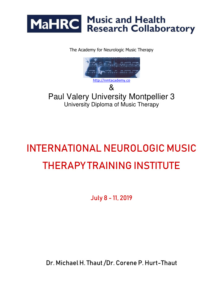 international neurologic music therapy training institute