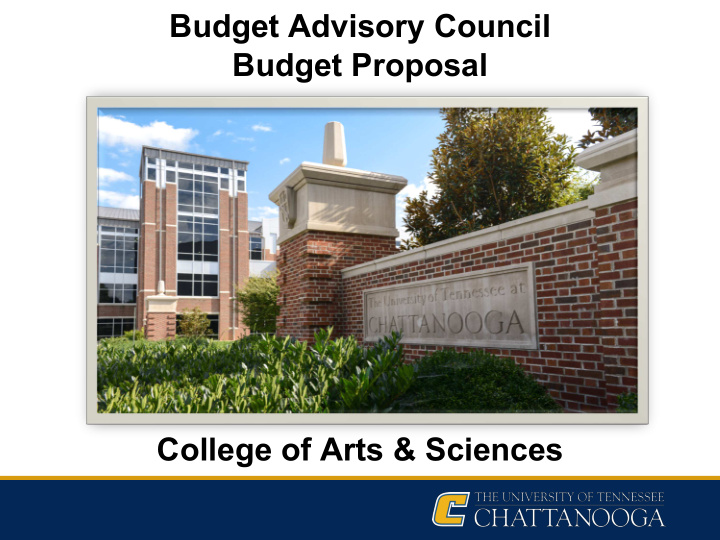 budget advisory council budget proposal college of arts