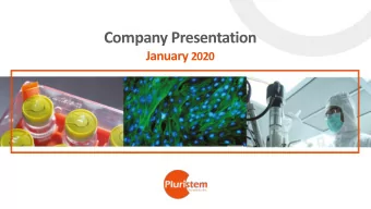 Company Presentation January 2020  Forward looking Statement  This presentation contains express or