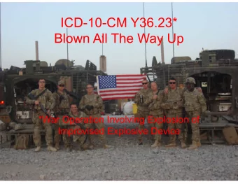 ICD-10-CM Y36.23*  Blown All The Way Up  *War Operation Involving Explosion of  Improvised