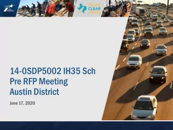 14-0SDP5002 IH35 Sch  Pre RFP Meeting  Austin District  June 17, 2020  June 17, 2020  I-35