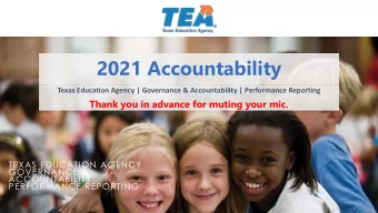 Accountability Policy  Advisory Committee  Texas Education Agency | Governance &amp; Accountability
