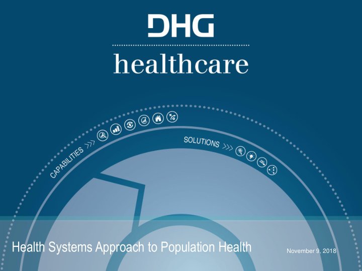 health systems approach to population health