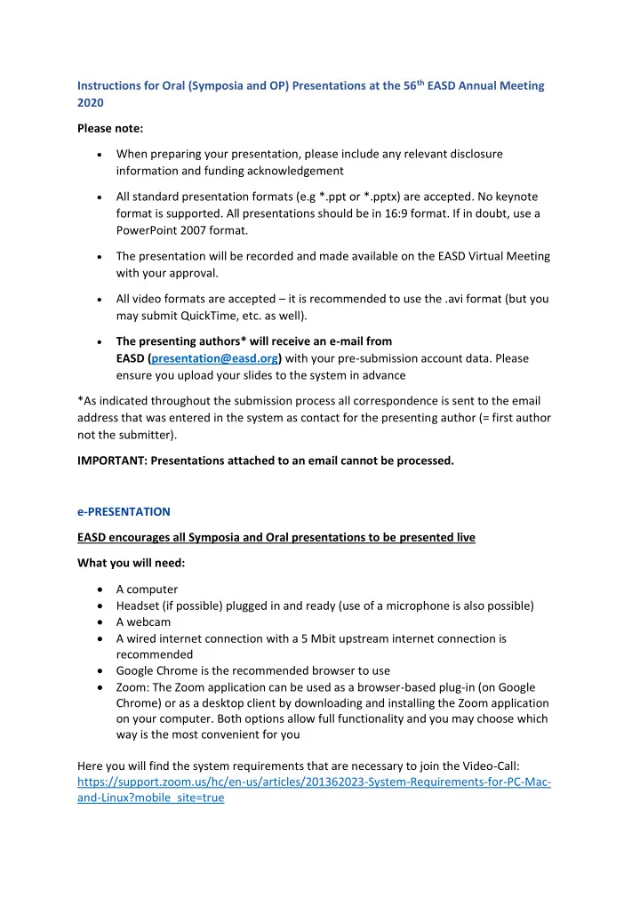 instructions for oral symposia and op presentations at