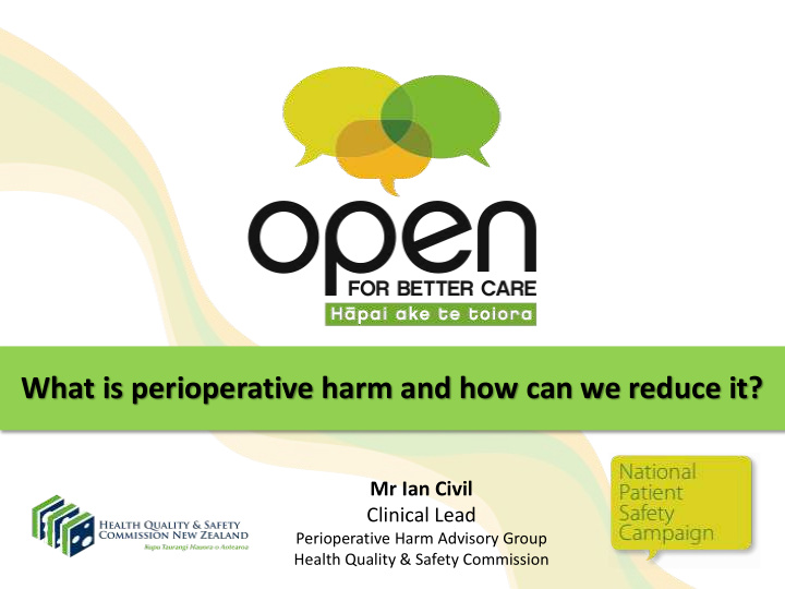 what is perioperative harm and how can we reduce it