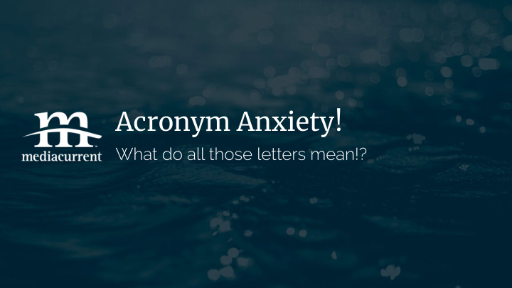 acronym anxiety who we are