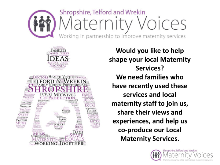 shape your local maternity