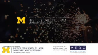 Program funded by the  Program funded by the Michigan Strategic Fund  Michigan Strategic Fund with