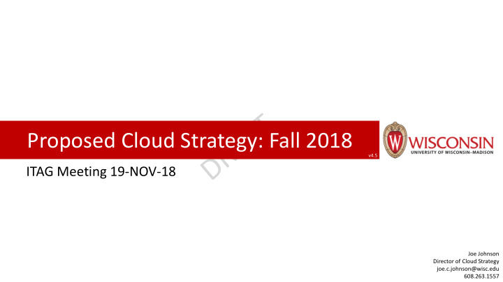 proposed cloud strategy fall 2018