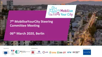 Committee Meeting 06 th March 2020, Berlin  Supported by:  Implemented by:  In Cooperation with: