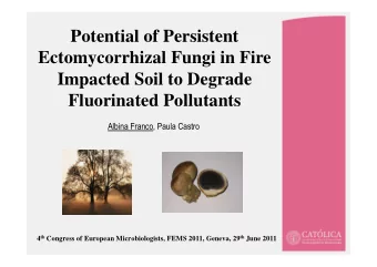 Potential of Persistent  Ectomycorrhizal Fungi in Fire  Impacted Soil to Degrade  Fluorinated